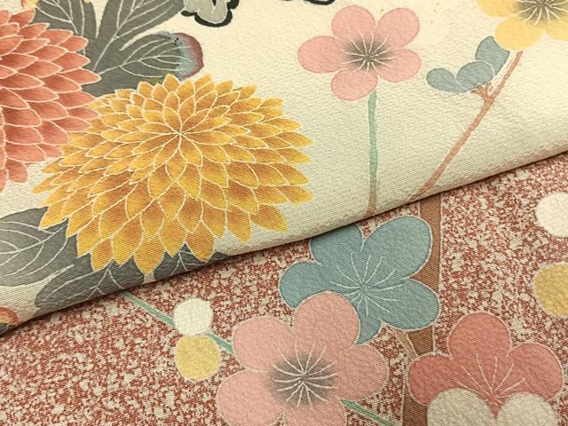 平和屋着物●訪問着　友禅　作家物　枝花文　暈し染め　正絹　逸品　AABI9164fy