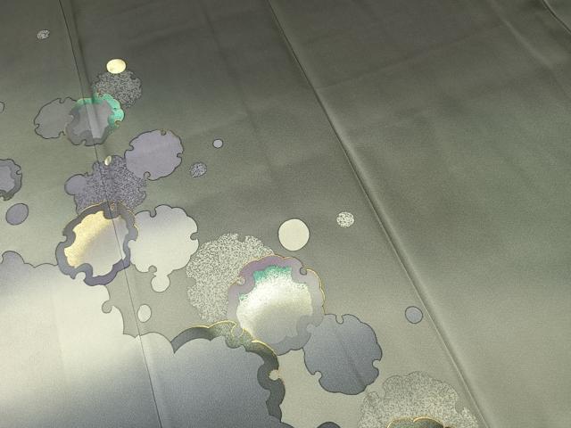 平和屋着物●染色作家　津室朱光　色留袖　雪輪文　暈し染め　金彩　正絹　逸品　未使用　AABI9165fy