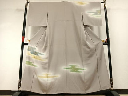 平和屋着物●京友禅の第一人者　松井青々　訪問着　霞取り文様　暈し染め　金彩　正絹　逸品　AABI9166fy