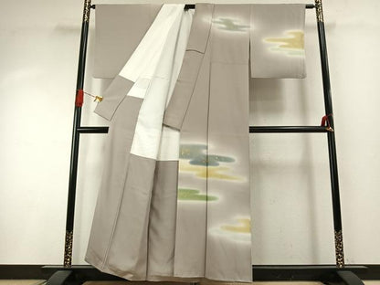 平和屋着物●京友禅の第一人者　松井青々　訪問着　霞取り文様　暈し染め　金彩　正絹　逸品　AABI9166fy
