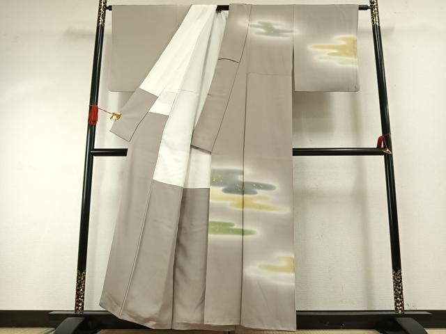 平和屋着物●京友禅の第一人者　松井青々　訪問着　霞取り文様　暈し染め　金彩　正絹　逸品　AABI9166fy