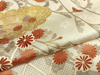 平和屋着物●訪問着　刺繍　雲取り花文　金彩　正絹　逸品　AABI9167fy
