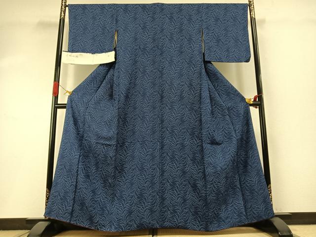 平和屋着物●創業460年・千總　小紋　草葉文　松坂屋扱い　反端付き　正絹　逸品　AABI9169fy