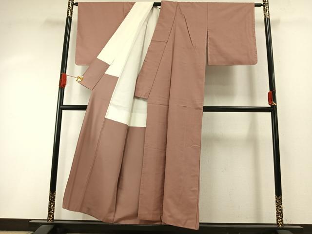 平和屋着物●本場草木染結城玉紬　ときがら茶色　結織苑　証紙付き　正絹　逸品　未使用　AABI9171fy