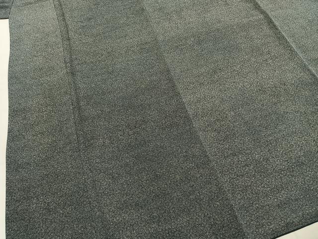 平和屋着物●内田信　江戸小紋　花尽くし　黒地　浜ちりめん　反端付き　正絹　逸品　AABI9173fy