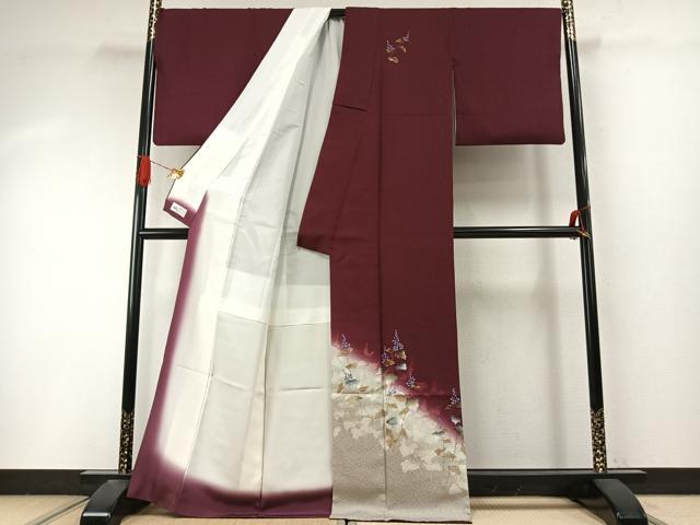 平和屋着物●和紙染染色作家・植村彩弘　訪問着　草花文　暈し染め　金彩　やまと誂製　正絹　逸品　AABI9175fy