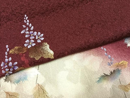 平和屋着物●和紙染染色作家・植村彩弘　訪問着　草花文　暈し染め　金彩　やまと誂製　正絹　逸品　AABI9175fy