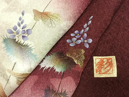 平和屋着物●和紙染染色作家・植村彩弘　訪問着　草花文　暈し染め　金彩　やまと誂製　正絹　逸品　AABI9175fy