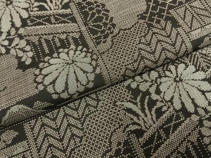 平和屋着物●本場大島紬　カタス9マルキ　風景花文　正絹　逸品　AABI9178fy