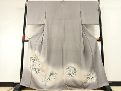 平和屋着物●豪華色留袖　作家物　手描き　薔薇　暈し染め　金彩　正絹　逸品　AABI9179fy