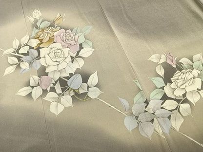 平和屋着物●豪華色留袖　作家物　手描き　薔薇　暈し染め　金彩　正絹　逸品　AABI9179fy