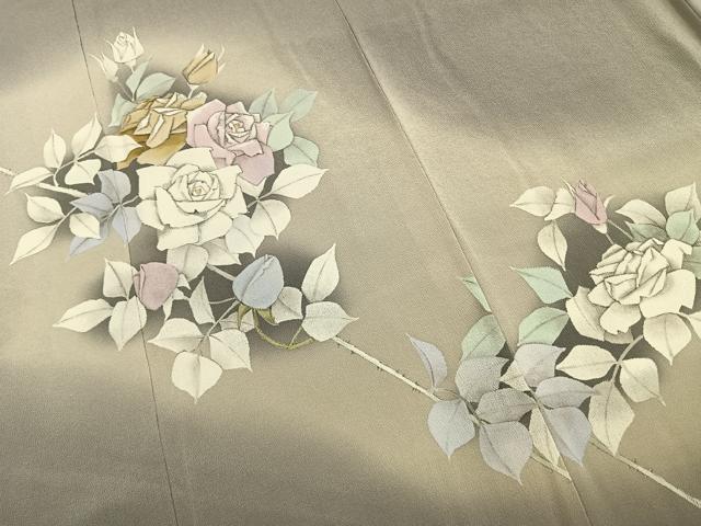 平和屋着物●豪華色留袖　作家物　手描き　薔薇　暈し染め　金彩　正絹　逸品　AABI9179fy