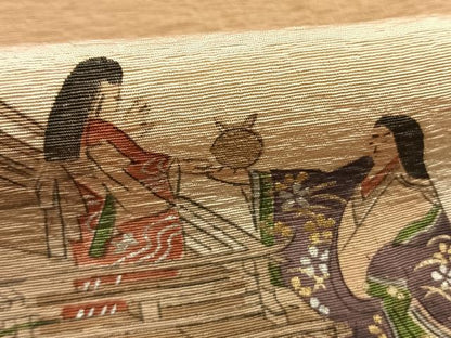 平和屋着物●友禅師・京の名工・伝統工芸士・樽本伊勢蔵　訪問着　人物風景文　暈し染め　金彩　正絹　逸品　AABI9183fy