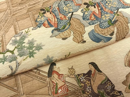 平和屋着物●友禅師・京の名工・伝統工芸士・樽本伊勢蔵　訪問着　人物風景文　暈し染め　金彩　正絹　逸品　AABI9183fy