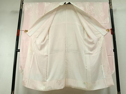 平和屋着物●振袖用長襦袢　袷　草花地紋　暈し染め　正絹　逸品　AABI9184fy