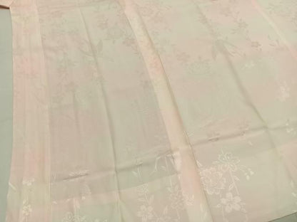 平和屋着物●振袖用長襦袢　無双仕立て　花鳥地紋　暈し染め　京都きもの友禅扱い　半衿刺繍　正絹　逸品　AABI9185fy