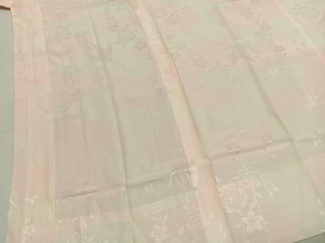 平和屋着物●振袖用長襦袢　無双仕立て　花鳥地紋　暈し染め　京都きもの友禅扱い　半衿刺繍　正絹　逸品　AABI9185fy