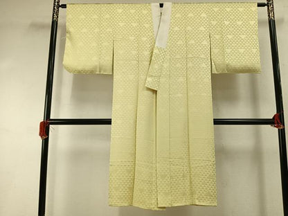 平和屋着物●長襦袢　袷　鱗吉祥地紋　淡黄色　ゑり善扱い　正絹　逸品　AABI9186fy