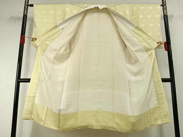 平和屋着物●長襦袢　袷　鱗吉祥地紋　淡黄色　ゑり善扱い　正絹　逸品　AABI9186fy
