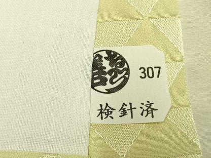 平和屋着物●長襦袢　袷　鱗吉祥地紋　淡黄色　ゑり善扱い　正絹　逸品　AABI9186fy