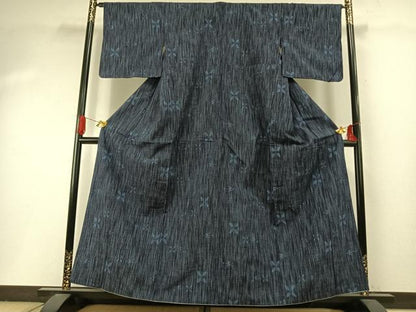 平和屋着物●上質な紬　花鳥文　正絹　逸品　AABI9187fy