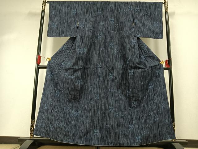 平和屋着物●上質な紬　花鳥文　正絹　逸品　AABI9187fy
