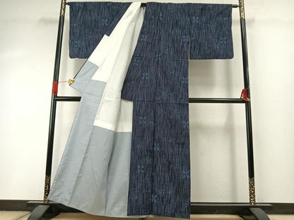 平和屋着物●上質な紬　花鳥文　正絹　逸品　AABI9187fy