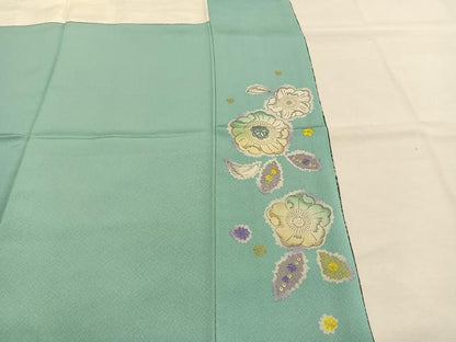 平和屋着物●豪華振袖　辻が花　暈し染め　金彩　銀通し地　正絹　逸品　AABI9189fy