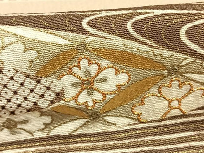 平和屋着物●訪問着　駒刺繍　流水花文　金彩　ゑり善扱い　正絹　逸品　AABI9192fy