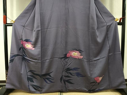 平和屋着物●訪問着　草花文　正絹　逸品　AABI9193fy