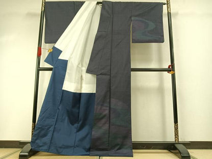 平和屋着物●本場大島紬　訪問着　カタス　流水文　正絹　逸品　AABI9194fy