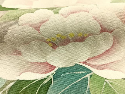 平和屋着物●訪問着　作家物　手描き　草花文　暈し染め　金銀彩　正絹　逸品　AABI9195fy