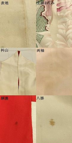 平和屋本店●アンティーク　大正ロマン　振袖　草花文　正絹　逸品　AABI9196fy