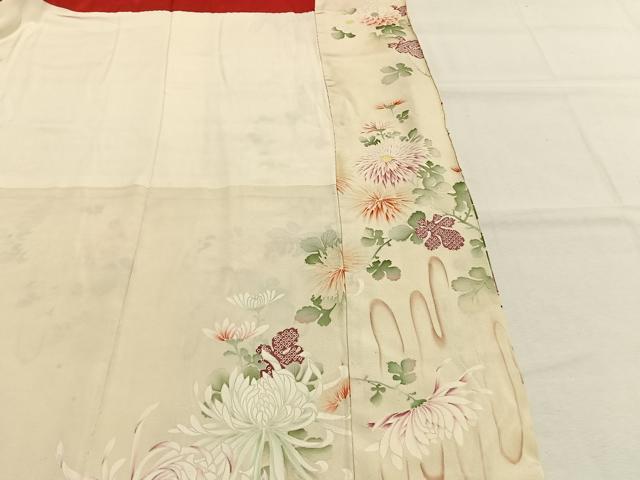 平和屋本店●アンティーク　大正ロマン　振袖　草花文　正絹　逸品　AABI9196fy