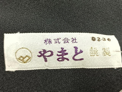 平和屋着物●ブライダルファッションデザイナー・桂由美　黒留袖　扇面花鳥文　金彩　やまと誂製　正絹　逸品　未使用　AABI9201fy