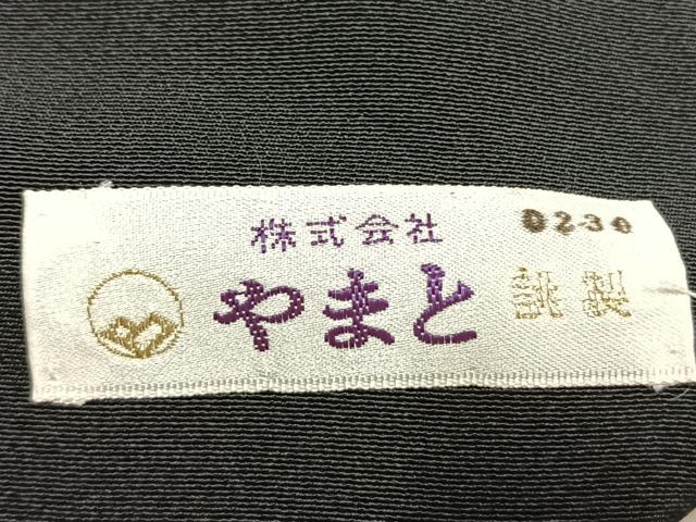 平和屋着物●ブライダルファッションデザイナー・桂由美　黒留袖　扇面花鳥文　金彩　やまと誂製　正絹　逸品　未使用　AABI9201fy
