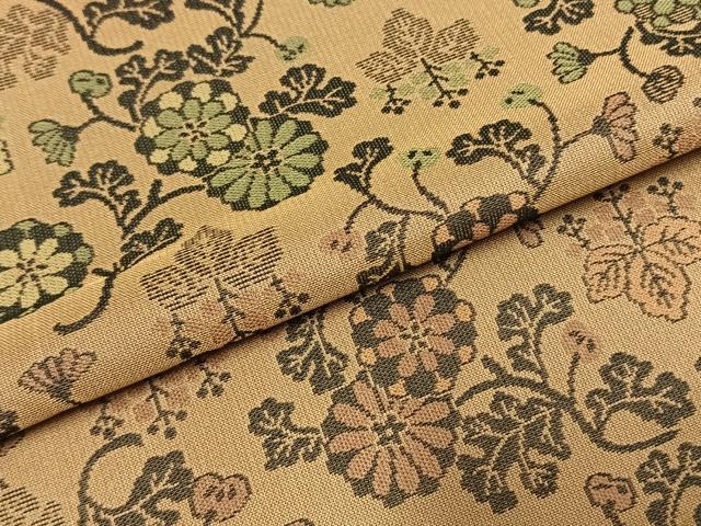 平和屋着物●お召　市松花唐草文　正絹　逸品　未使用　AABI9202fy