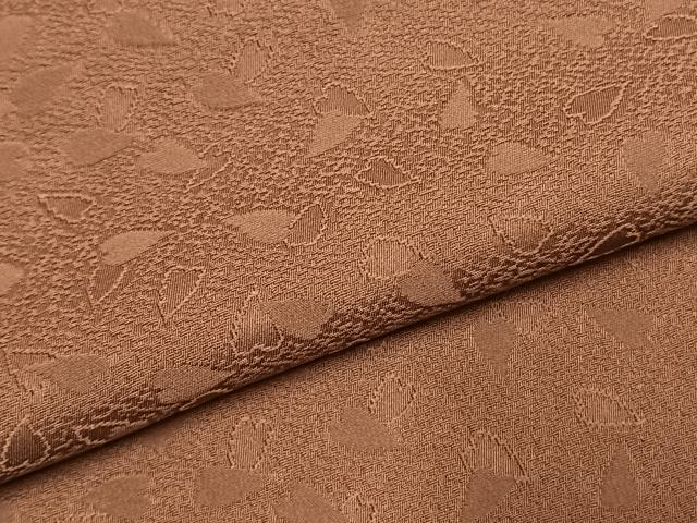 平和屋着物●上質な色無地　舞桜地紋　赭色　正絹　逸品　未使用　AABI9210fy