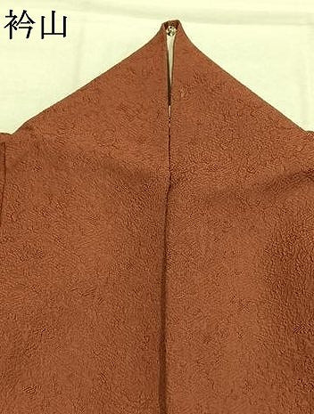 平和屋着物●上質な色無地　花唐草地紋　茶色　正絹　逸品　AABI9211fy