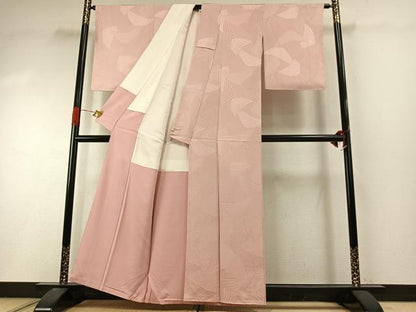 平和屋着物●上質な色無地　立波地紋　虹色　正絹　逸品　未使用　AABI9212fy