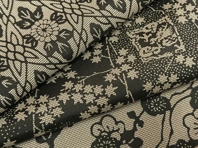 平和屋着物●本場大島紬　カタス9マルキ　横段花文　正絹　逸品　AABI9214fy