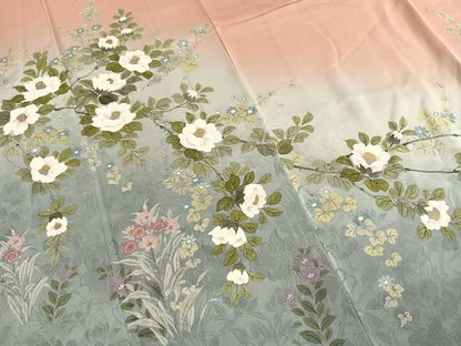 平和屋着物●染織工芸はまや　京都手描友禅作家　濱屋修一郎　訪問着　草花文　暈し染め　金彩　正絹　逸品　AABI9215fy