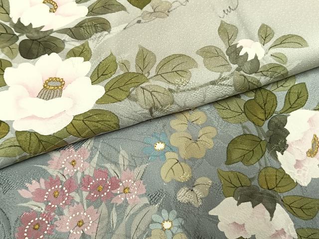 平和屋着物●染織工芸はまや　京都手描友禅作家　濱屋修一郎　訪問着　草花文　暈し染め　金彩　正絹　逸品　AABI9215fy