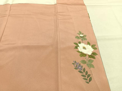 平和屋着物●染織工芸はまや　京都手描友禅作家　濱屋修一郎　訪問着　草花文　暈し染め　金彩　正絹　逸品　AABI9215fy