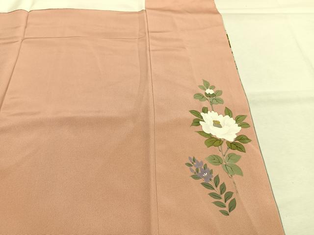 平和屋着物●染織工芸はまや　京都手描友禅作家　濱屋修一郎　訪問着　草花文　暈し染め　金彩　正絹　逸品　AABI9215fy