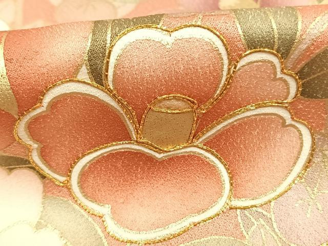 平和屋着物●訪問着　駒刺繍　草花文　暈し染め　金彩　正絹　逸品　AABI9220fy