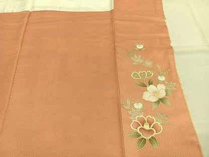 平和屋着物●訪問着　駒刺繍　草花文　暈し染め　金彩　正絹　逸品　AABI9220fy