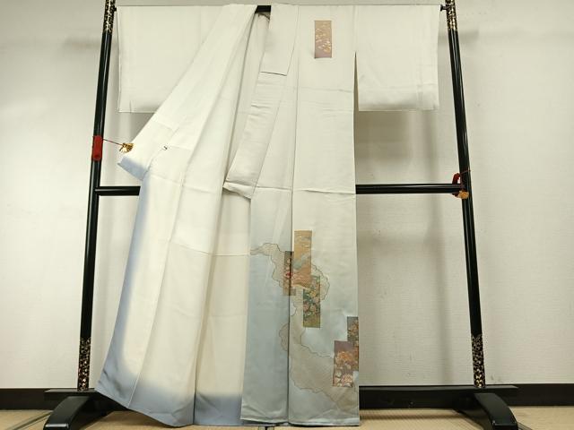 平和屋着物●金彩友禅　卓越技能者・名工・和田光正　訪問着　色紙重ね花文　暈し染め　金彩　正絹　逸品　AABI9221fy