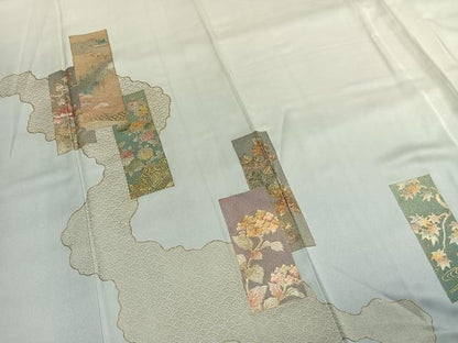 平和屋着物●金彩友禅　卓越技能者・名工・和田光正　訪問着　色紙重ね花文　暈し染め　金彩　正絹　逸品　AABI9221fy