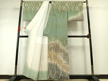 平和屋着物●訪問着　辻が花　暈し染め　金彩　正絹　逸品　AABI9222fy